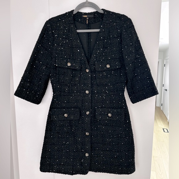 MAJE Black Tweed Dress - Picture 1 of 6